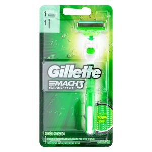 GILLETTE MACH 3 APARELHO DE BARBEAR SENSITIVE ACQUA GRIP + 1 CARTUCHO x 1