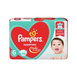 PAMPERS FRALDAS SUPERSEC HIPER G x 46