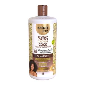 SALON LINE SHAMPOO SOS CACHOS COCO TRATAMENTO PROFUNDO 1 L x 1