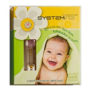 Brinco Infantil Baby System75 - Daisy Cristal Rosa