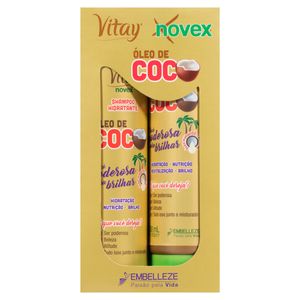 NOVEX VITAY KIT SHAMPOO+CONDICIONADOR OLEO COCO 300ML CADA 600 ML x 1