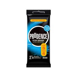PRUDENCE SACHE PRESERVATIVO EXTRA GRANDE ULTRA SENSIVEL LEVE 8 PAGUE 6 x 8