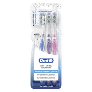 ORAL-B 3D WHITE ESCOVA DENTAL WHITENING THERAPY x 3
