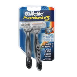 GILLETTE PRESTO APARELHO BARBEAR MASCULINO 3LAMINAS x 2