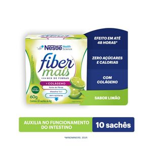 FIBER MAIS PO SACHE COM COLAGENO SABOR LIMAO 6 G x 10