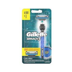 GILLETTE MACH 3 APARELHO DE BARBEAR ACQUA GRIP + 2 CARTUCHOS x 1