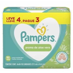 PAMPERS LENCO UMEDECIDO ALOE VERA LEVE 4 PAGUE 3 COM 48 CADA x 192