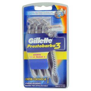 GILLETTE PRESTOB 3 APARELHO BARBEAR MASCULINO LEVE 4 PAGUE 3 x 4