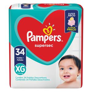 PAMPERS FRALDA SUPERSEC XG x 34