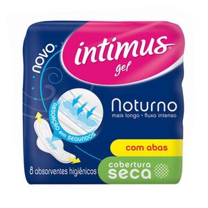 INTIMUS GEL ABSORVENTE NOTURNO SECA COM/ABAS x 8