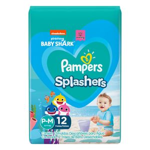 PAMPERS FRALDA SPLASHERS TAMANHO PM x 12