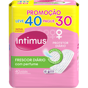 INTIMUS DAYS ABSORVENTE PROTETOR DIARIO PERFUMADO LEVE 40 PAGUE 35 x 40