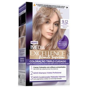 IMEDIA BLOND SUPRE KIT TINTURA CREME 9.12 CONTEM CREME REVELADOR SHAMPOO CONDICIONADOR LUVA 250 G x