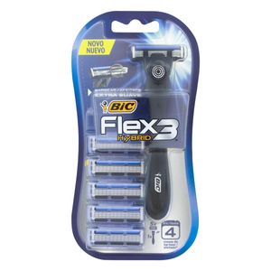 BIC FLEX 3 APARELHO DE BARBEAR HYBRID + 5 CARGAS x 1