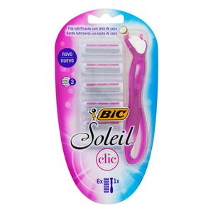 BIC SOLEIL CLIC KIT APARELHO DEPILATORIO + 6 REFIL x 1