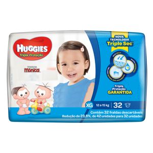 HUGGIES FRALDA DESCARTAVEL TRIPLA PROTECAO MEGA TAMANHO XG x 32