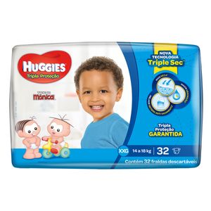 HUGGIES FRALDA DESCARTAVEL TRIPLA PROTECAO MEGA TAMANHO XXG x 32