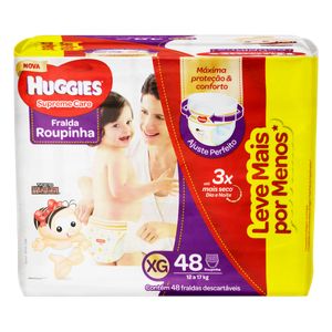HUGGIES SUPRE CARE FRALDA ROUPINHA XG LEVE MAIS POR MENOS x 48