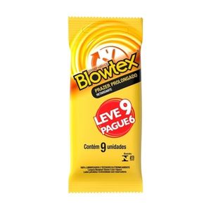 BLOWTEX RETARDANTE SACHE PRESERVATIVO LUBRIFICADO RETARDANTE LEVE 9 PAGUE 6 x 9