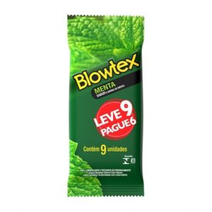 BLOWTEX SACHE PRESERVATIVO LUBRIFICADO MENTA LEVE 9 PAGUE 6 x 9