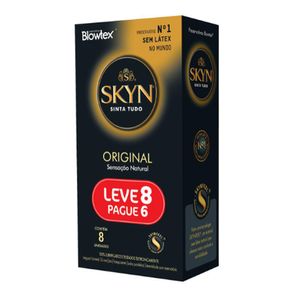 SKYN SACHE PRESERVATIVO LUBRIFICADO ORIGINAL LEVE 8 PAGUE 6 x 8