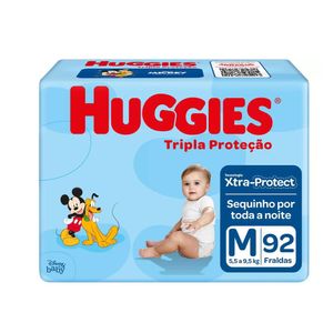 HUGGIES FRALDA DESCARTAVEL TRIPLA PROTECAO HIPER M x 92