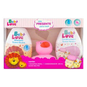 NUTRIEX KIT INFANTIL BEBE LOVE ROSA SHAMPOO 240ML+CONDICIONADOR 220ML+GRATIS PATINHO x 1