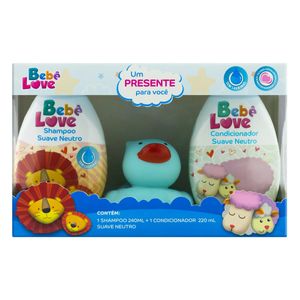 NUTRIEX KIT INFANTIL BEBE LOVE AZUL SHAMPOO 240ML+CONDICIONADOR 220ML+GRATIS PATINHO x 1