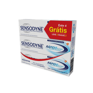 SENSODYNE CREME DENTAL RAPIDO ALIVIO LEVE 3 PAGUE 2 50 G x 3