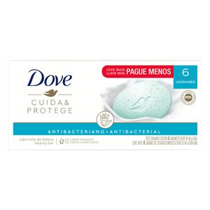 DOVE SABONETE SABONETE BARRA CUIDA PROTEGE LEVE MAIS PAGUE MENOS COM 90G CADA 90 G x 6