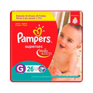 PAMPERS FRALDA SUPERSEC ECONOMICO G x 26