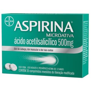 ASPIRINA MICROATIV COMPRIMIDO REVESTIDO LIBERACAO MODIFICADA 500MG x 20