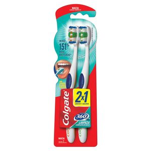 COLGATE ESCOVA DENTAL 360 GRASU MACIA LEVE 2 PAGUE 1 x 2