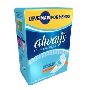 ALWAYS ABSORVENTE ACTIVE COM ABAS LEVE 32 PAGUE 28 x 32
