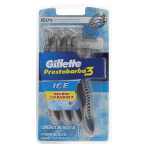 GILLETTE PRE ICE 3 APARELHO BARBEAR MASCULINO x 4
