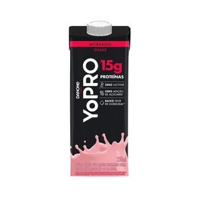 YOPRO LIQUIDO BEBIDA LACTEA 15G PROTEINA MORANGO SHAKE ZERO LACTOSE 250 ML x 1
