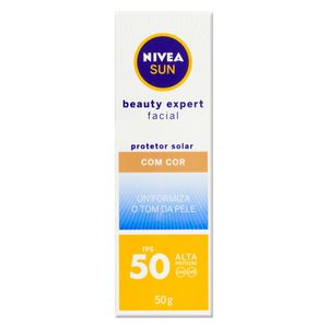 NIVEA SUN CREME PROTETOR SOLAR FACIAL FPS50 BEAUTY EXPERT COM COR 50 G x 1