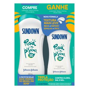 SUNDOWN KIT PRAIA E PISCINA FPS50 CREME PROTETOR SOLAR 200ML+GANHE CR PR SOLAR 120ML 220 ML x 1