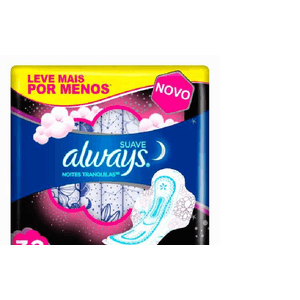 ALWAYS ABSORVENTE PINK NOTURNO COM ABAS LEVE 32 PAGUE 28 x 32
