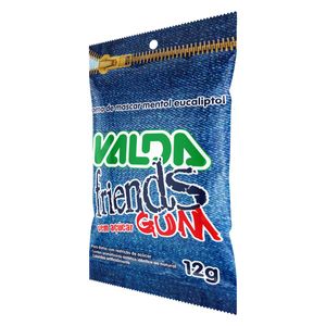 Goma De Mascar Mentol Eucaliptol Zero Açúcar Valda Friends Gum Pacote 12G