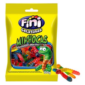 FINI GELATINAS BALA GELATINA MINHOCAS BRILHO 100 G x 1