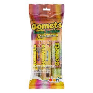 GOMETS BALA DE GOMA FRUTAS SORTIDAS COM 3 TUBOS COM 10 BALAS 96 G x 1