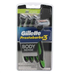 GILLETTE PRESTO APARELHO BARBEAR MASCULINO BODY SENCE x 4