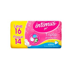 INTIMUS GEL ABSORVENTE SUAVE COM ABAS LEVE 16 PAGUE 14 x 16