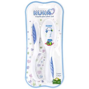 KUKA CONJUNTO PARA CABELO SOFT ESCOVA+PENTE AZUL REF 7257 x 1