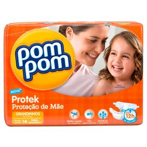 POM POM PROTE BABY FRALDA ECONOMICA GRANDINHOS x 14