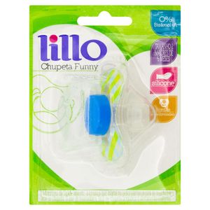 LILLO CHUPETA FUNNY XADREZ ORTODONTICA SILICONE TAMANHO 2 COR AZUL x 1