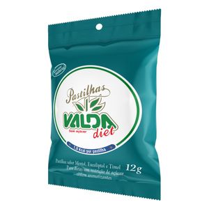 Pastilhas Mentol, Eucaliptol E Timol Zero Açúcar Valda Pacote 12G