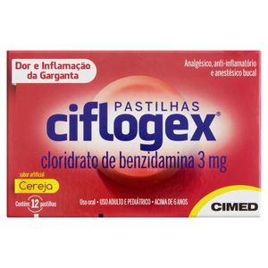 Pastilha Ciflogex 3mg Sabor Cereja 12 unidades