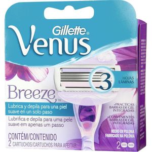 GILLETTE VENUS CARGA DEPILATORIA FEMININA BREEZE x 2